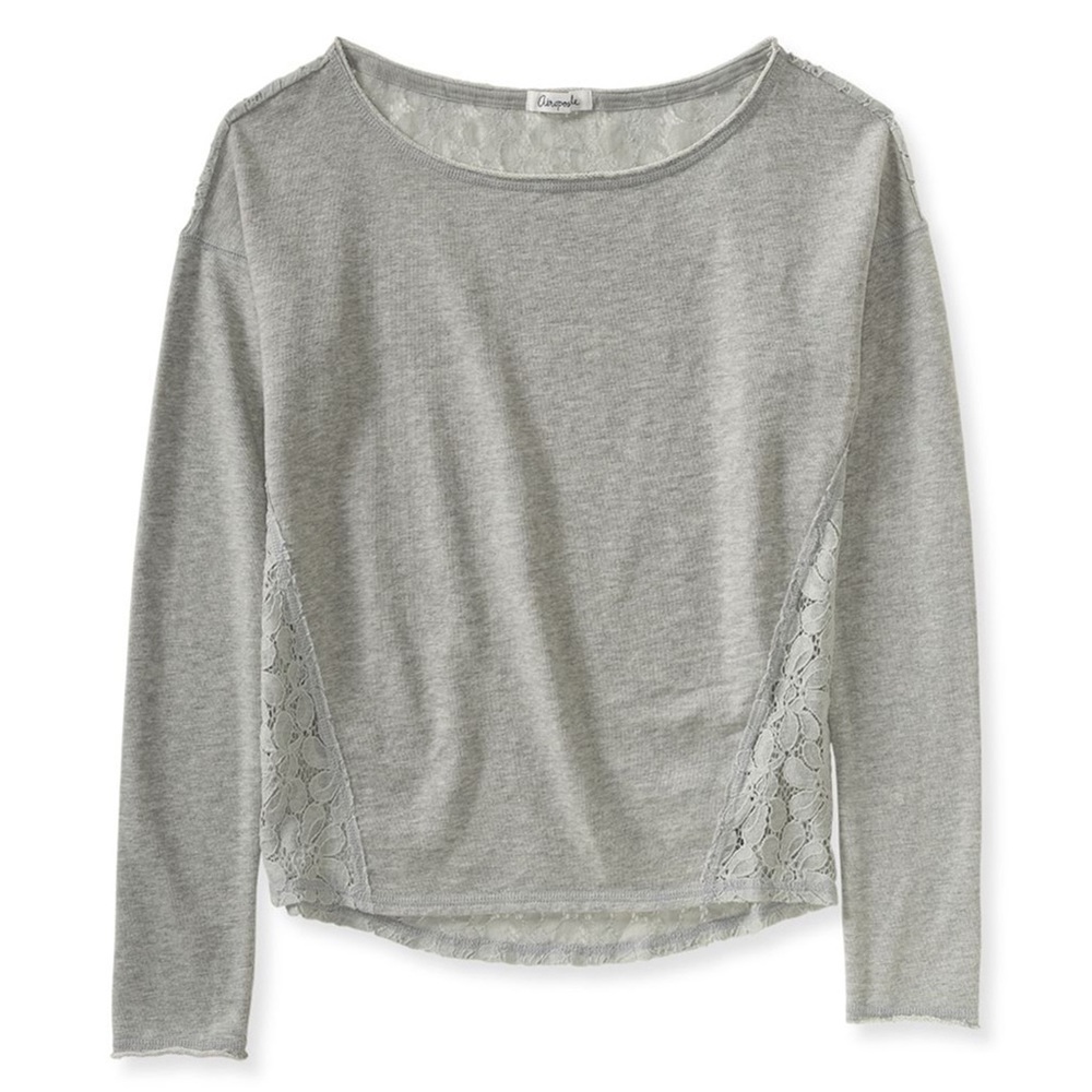 Lace Back Long Sleeve Shirt